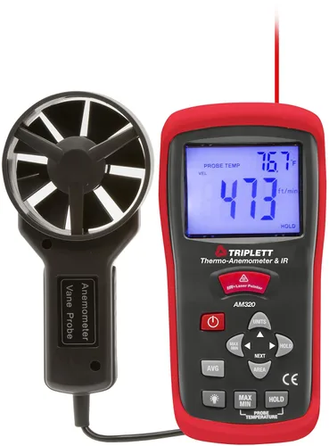 Vista 6 de Triplett CFM100 CFM/CMM Flujo de aire, velocidad y temperatura Termo-anemómetro