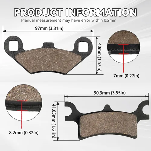 Vista 2 de Pastillas de Freno Delanteras y Traseras para Polaris Sportsman 450 500 700 800 4x4 Scrambler 500 400 Trail Blazer 250 330 Magnum 330 500 Trail Boss