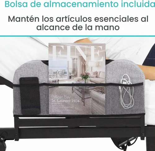 Vista 8 de Vive - Base de cama ajustable (individual) - Plataforma eléctrica de metal Marco de cama con base ajustable para colchón de hospital, control remoto