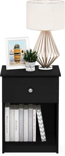 Vista 5 de Furinno Tidur - Mesita de noche, roble negro, americano, paquete de 2