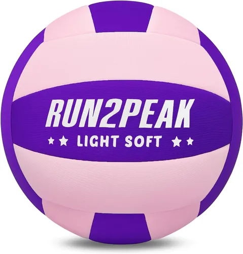 Vista 8 de RUN2PEAK Voleibol Súper Suave y Ligero - Pelota de Voleibol de Tela Segura y Silenciosa para Juego Interior - Tamaño Oficial 5 para Niños Jóvenes