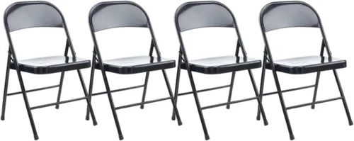 Vista 6 de Alera Silla plegable de resina moldeada, soporta hasta 225 lb, 18.19" altura del asiento, asiento blanco, respaldo blanco, base gris oscuro, 4/caja