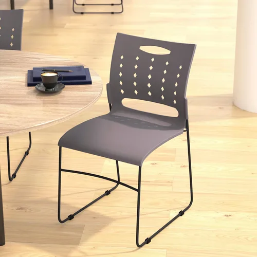 Vista 5 de Flash Furniture Hercules - Silla apilable con respaldo de ventilación, color gris
