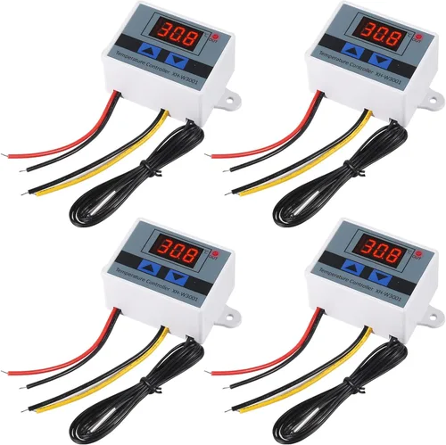 Vista 2 de UMLIFE 4PCS XH-W3001 Módulo controlador de temperatura LED digital Interruptor de termostato digital con sonda impermeable Calefacción programable