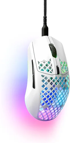 Vista 3 de SteelSeries Aerox 3 - Super Light Gaming Mouse - Snow & PRISMCAPS - Double Shot Pudding-Style Keycaps - Durable PBT Thermoplastic - Compatible with