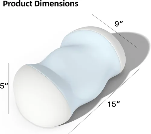 Vista 5 de Cervical Memory Foam Pillow, Ergonomic Contour Support for Neck Pain Relief Blue and White