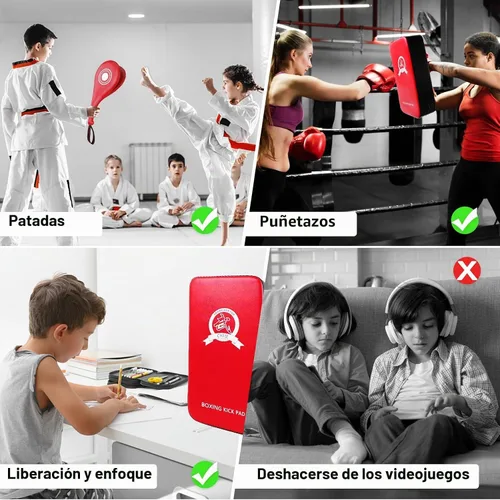 Vista 5 de Juego de entrenamiento de boxeo 3 en 1, guantes de boxeo, almohadilla