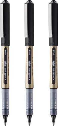 Vista 2 de uni-ball UB-150-10 Eye Broad Rollerball 3pc Blister Negro Plástico Libre Embalaje