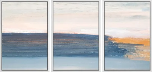 Vista 18 de SIGNWIN Lienzo enmarcado para pared, juego de arte sereno de pantanos con humedales verdes e ilustraciones de agua tranquila, arte moderno