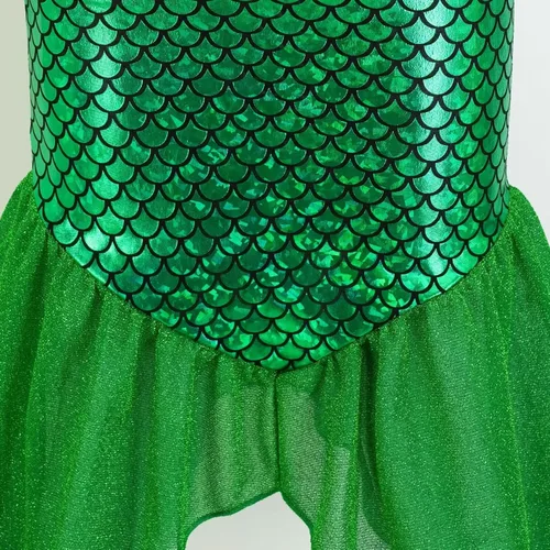 Vista 5 de Avady Disfraz de Sirenita para niñas, disfraz de sirena de princesa, disfraz de Ariel con accesorios