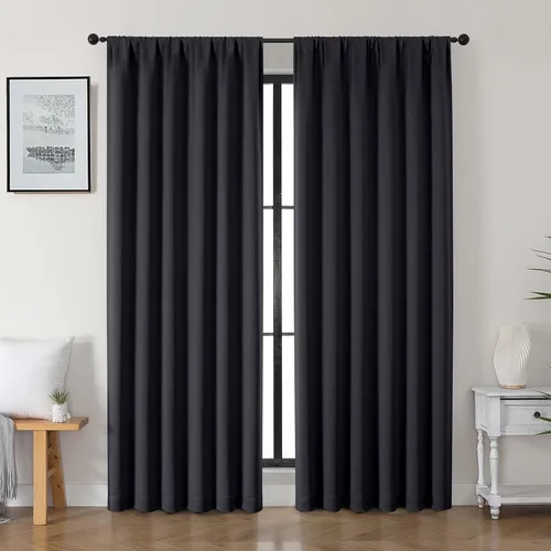 Vista 30 de Gwine Cortinas opacas para dormitorio, 54 pulgadas de largo, paneles de cortina de ventana con aislamiento térmico y reducción de ruido, cortinas