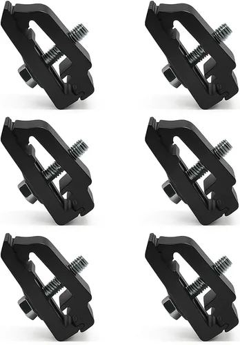 Vista 9 de RuggedXL Low Pro - Abrazaderas de montaje de aluminio 1112514, cubierta de camión, tapa, caravana, juego de 6 unidades Plateado