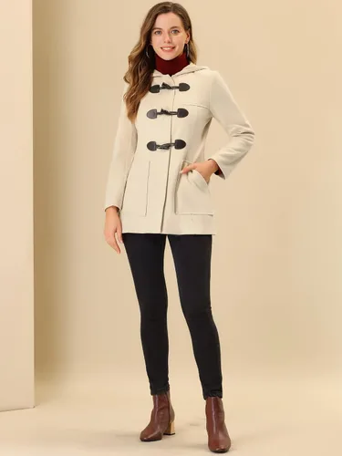 Vista 3 de Allegra K Abrigo de invierno casual con capucha para mujer