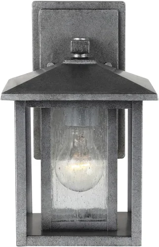 Vista 2 de Generation Lighting 88025-57 Hunnington One - Farol de pared para exteriores con luz exterior, peltre desgastado