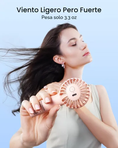 Vista 5 de SWEETFULL Mini Ventilador Portátil – Ventilador de Mano Recargable, 3 Velocidades, Pequeños Regalos de Mano Personales para Artículos Esenciales