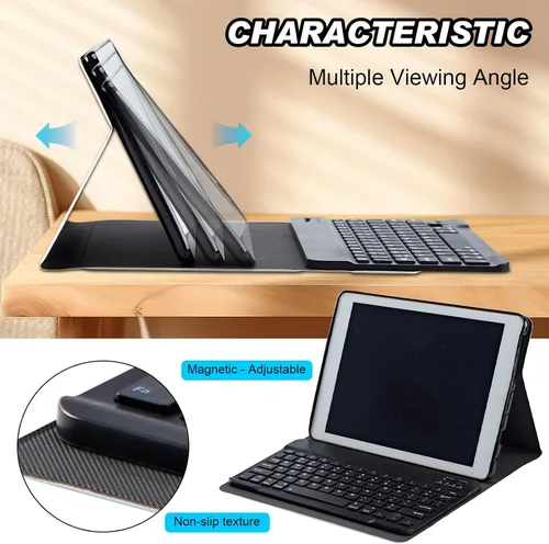 Vista 3 de DEGDFSGR Funda para Samsung Galaxy Tab A8 10.5 con teclado, teclado inalámbrico desmontable cierre magnético, funda protectora para Samsung Tab A8