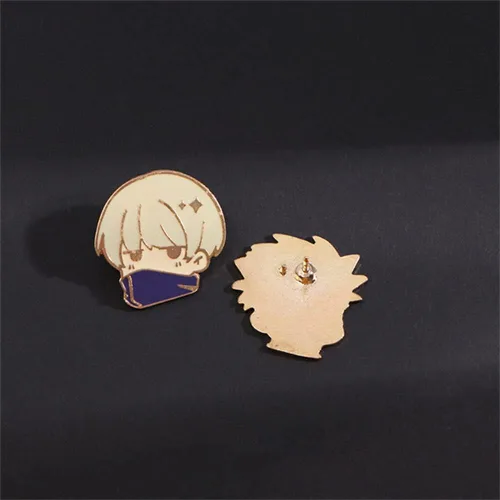Vista 5 de Jujutsu Kaisen Pins 8pcs Anime Jujutsu Kaisen Figura Broche Cosplay Pin Regalo para fans, Plástico, Sin gemas.