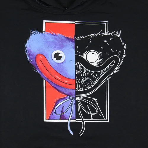 Vista 3 de Mad Engine Poppy Playtime Huggy Split Face Jumpscare - Sudadera con capucha para niño