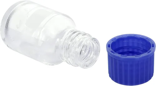 Vista 6 de Moonetto 10 botellas de vidrio redondas graduadas de 0.8 fl oz para medios de comunicación/almacenamiento con solvente con tapón de rosca