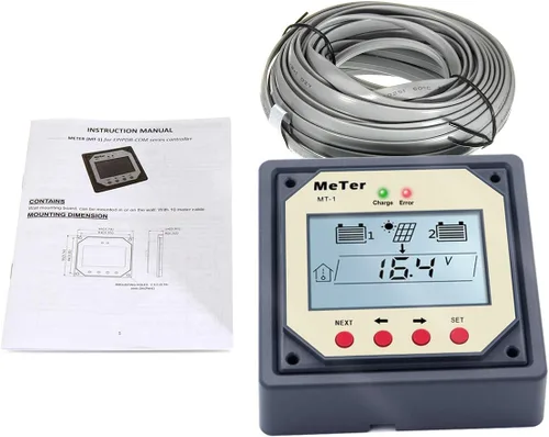 Vista 7 de EPEVER Medidor remoto MT-1 con pantalla LCD para controlador de carga de panel solar de batería dúo