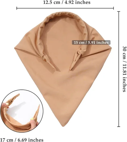 Vista 2 de AWAYTR 3 unidades de bandana para el cabello para mujeres y niñas, bufanda para el cabello, bandana de doble capa triangular, pañuelo