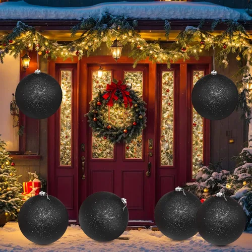 Vista 8 de Zubebe 6 Piezas Bolas de Navidad Extra Grandes de 8" para Exteriores, Adornos Jumbo Oversized para Árbol de Navidad, Decoraciones Gigantes, Bolas