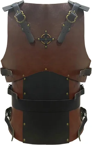 Vista 3 de Armadura medieval para el pecho para hombre, disfraz de caballero de caballero, armadura de cuero vikingo, LARP, Halloween, fiesta de cosplay
