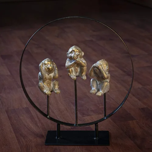 Vista 6 de Pacific Giftware See Hear Speak No Evil Monkeys - Figura de resina con soporte