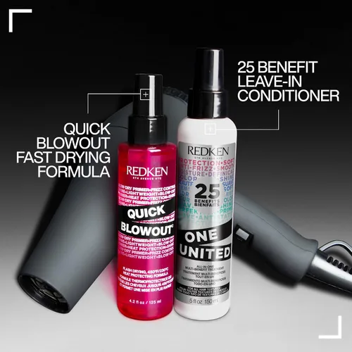 Vista 6 de Redken Spray Protector Térmico para Secado Rápido para Todos los Tipos de Cabello - Suaviza y Añade Brillo, Primer Ligero para Peinar con Protección