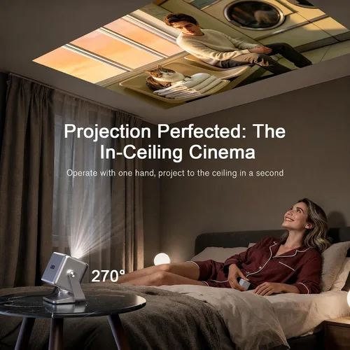 Vista 6 de Voplls Proyector ANSI 4K 4700 con audio Dolby de 60 W y enfoque automático Actualizar gris