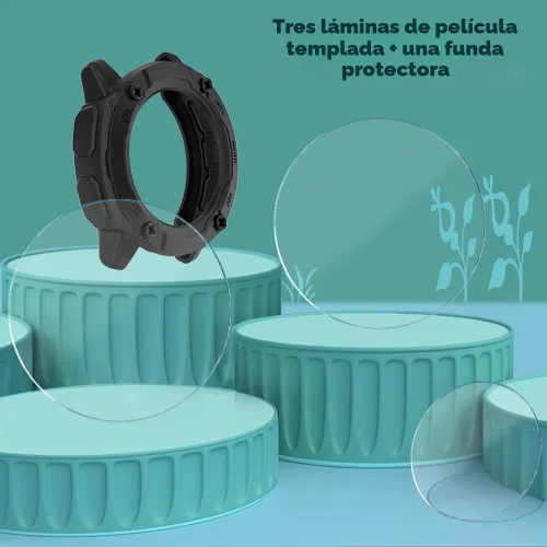 Vista 4 de Protector de pantalla de reloj para Garmin Instinct 2x Solar y TPU Funda