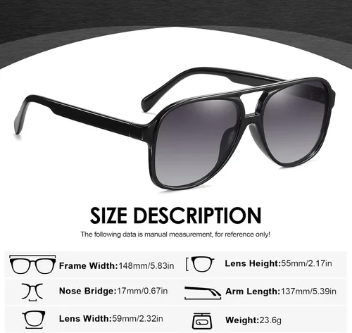 Vista 6 de MORESHINE Gafas de sol polarizadas cuadradas de gran tamaño para mujer con protección UV400