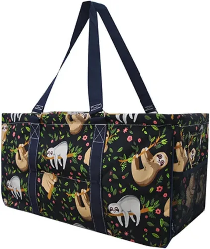 Vista 86 de NGIL Bolsa de comestibles reutilizable extra grande plegable de gran tamaño para comestibles, almacenamiento, picnic, playa, Estampado de vaca