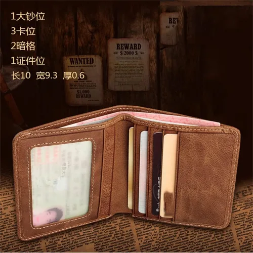 Vista 4 de HOUKAI Billetera corta para hombre, tarjetero multifuncional para mujer, cartera juvenil