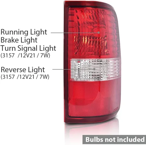 Vista 7 de G-PLUS Luces traseras sin bombillas compatibles con Ford F150 King Ranch, Lariat, XL 2004 2005 2006 luces traseras traseras faros traseros lente