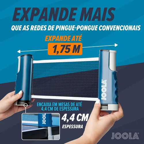 Vista 3 de JOOLA Red retráctil de ping pong con abrazaderas – Red de tenis de mesa se estira 5.75 pies – Abrazaderas en la mesa de hasta 2 pulgadas de grosor