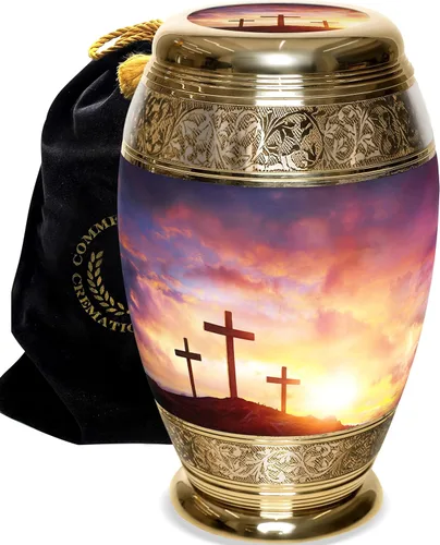 Vista 8 de Urna de cremación de cruz negra para cenizas hombre adulto – Urnas de cremación personalizadas para cenizas humanas, urnas decorativas para hombre
