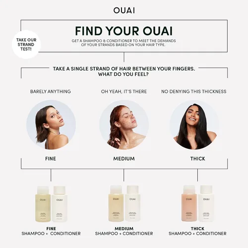 Vista 3 de OUAI Champú fino + paquete de recarga, champú voluminizador con queratina, biotina y aceite de semilla de chía para cabello fino, proporciona un
