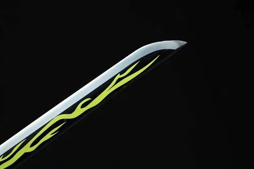 Vista 9 de Demon Slayer - Espada Tanjiro Katana de acero 1065, espiga completa, hecha a mano, Katana japonesa real, 41 pulgadas
