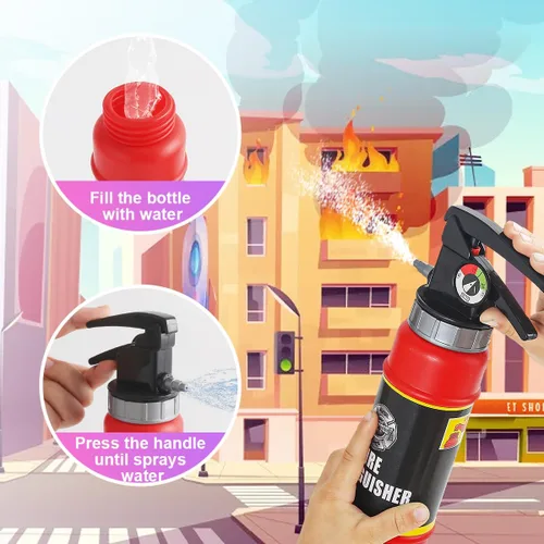 Vista 5 de Disfraz de bombero para niños, 10 piezas de disfraz de bombero con accesorios de juguete, juguetes de juego de rol de bombero, ropa de disfraz