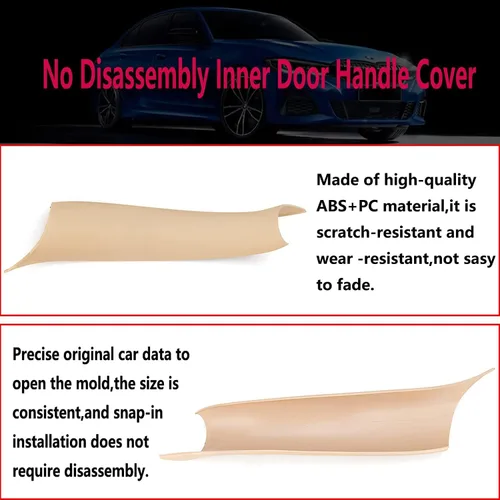 Vista 3 de Fundas para Manija de Puerta Compatibles con BMW Serie X5 F15/F85 2014-2018, BMW Serie X6 F16/F86 2015-2018 (3 piezas) (Beige)