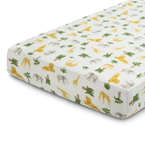 Vista 15 de Delta Children babyGap TrueSleep - Sábanas ajustables para cuna y niños pequeños (paquete de 2 unidades), diseño de amigos de safari (paquete de 2)