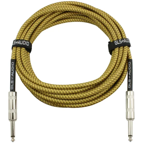 Vista 11 de GLS cable de audio para guitarra, cable TS de 1/4 de pulgada, cable para instrumento de 1/4 de pulgada para bajo y guitarra eléctrica, de tweed