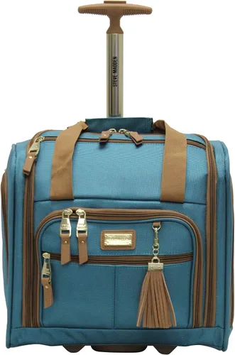 Vista 3 de Steve Madden Designer - Maleta de mano de 15 pulgadas, equipaje de viaje de negocios para fin de semana, ligera con 2 ruedas giratorias, bolsa
