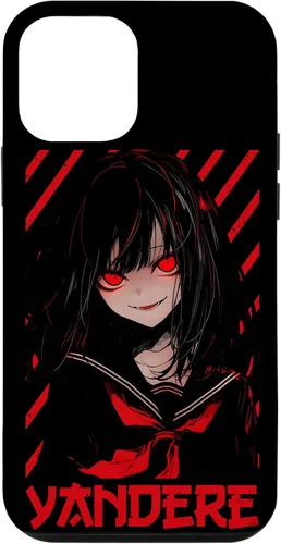 Vista 16 de Funda para iPhone 16 Yandere Anime Girl Kawaii Emo Goth Otaku Anime Manga Lover