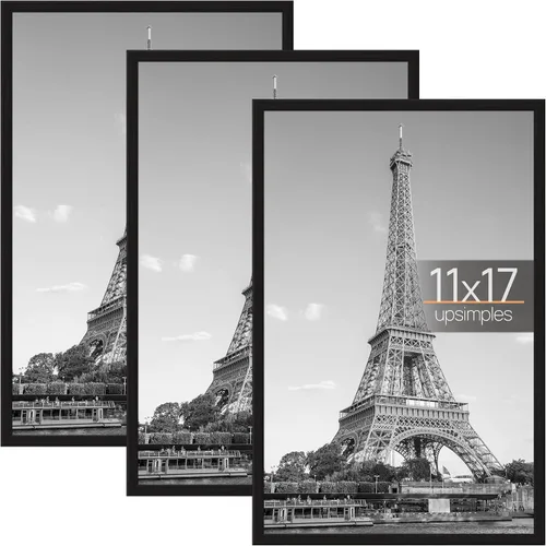 Vista 32 de upsimples Portarretratos de 11 x 14 pulgadas, color negro, paquete de 3 marcos de póster a prueba de arañazos de 11 x 14 pulgadas para galería