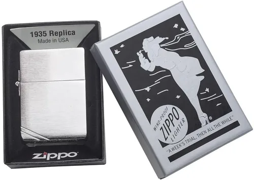 Vista 3 de Zippo Encendedor - Mensaje personalizado grabado personalizado para 1935 réplica original Zippo Lighter 1935 No/slash