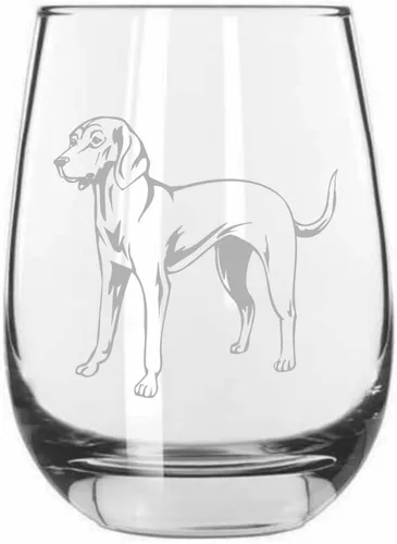 Vista 385 de Shar Pei (chino) - Vaso de vino sin tallo grabado para perro, 15.25 onzas