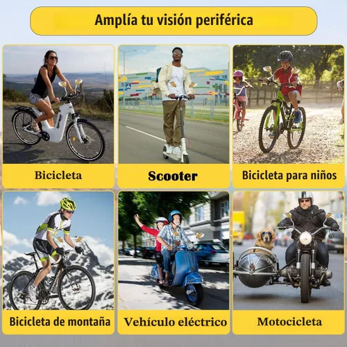 Vista 7 de Par de espejos distintivos de calavera y esqueleto para bicicleta de mano, espejo retrovisor lateral para manillar, soporte de montaje, abrazadera