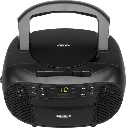 Vista 2 de Jensen CD-550 grabadora de casete de disco compacto estéreo portátil con radio AM/FM
